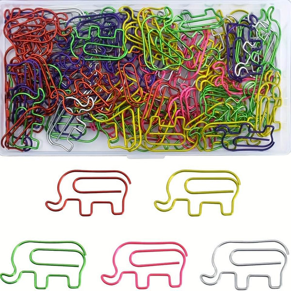 Elephant Shaped - Five Color Mixing Metal Paper Clips - IEEBEE