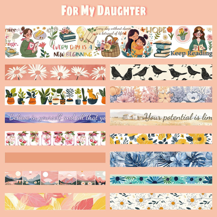 For My Daughter - 24 Rolls Washi Tape Set - IEEBEE