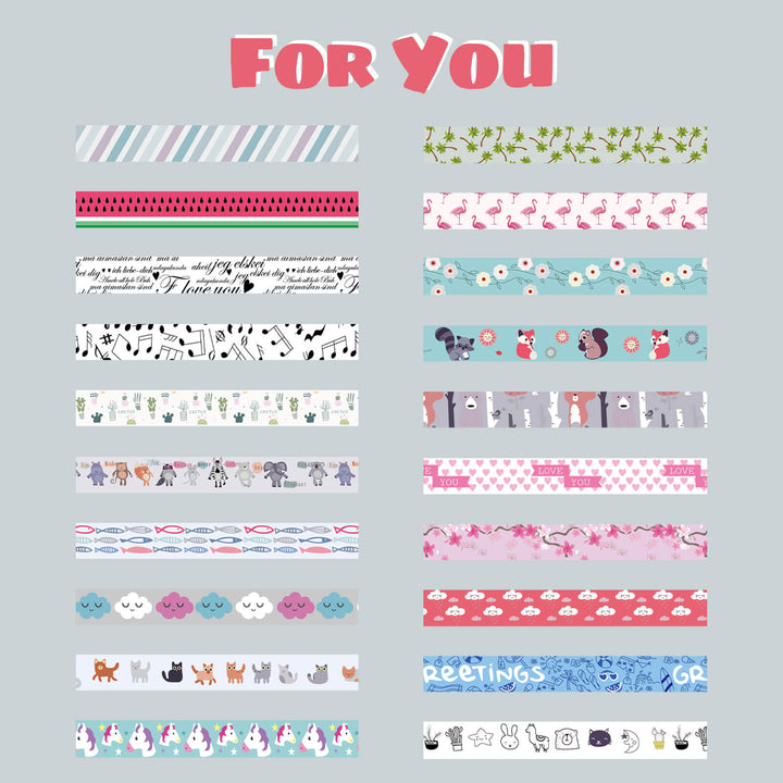 For You - 40 Rolls Washi Tape Set - IEEBEE