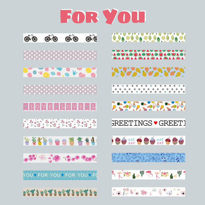 For You - 40 Rolls Washi Tape Set - IEEBEE