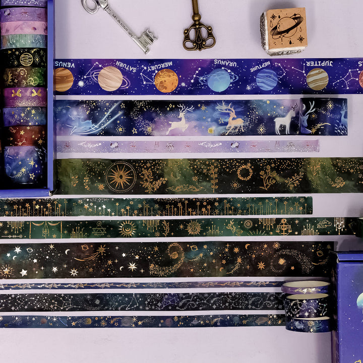 Galactic Eye - 52 Rolls Gold Foil Washi Tape Set - IEEBEE