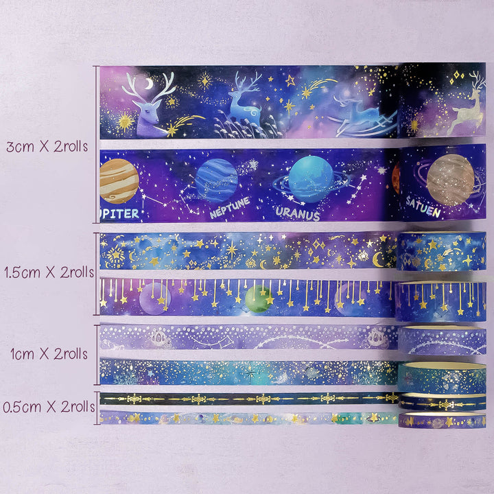 Galactic Eye - 52 Rolls Gold Foil Washi Tape Set - IEEBEE