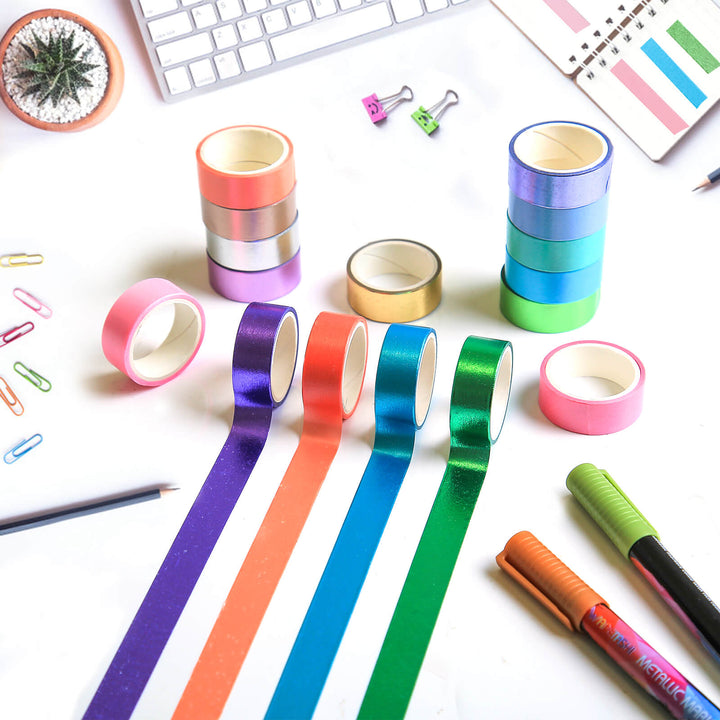 Glitter Macaron - 16 Rolls Washi Tape Set - IEEBEE