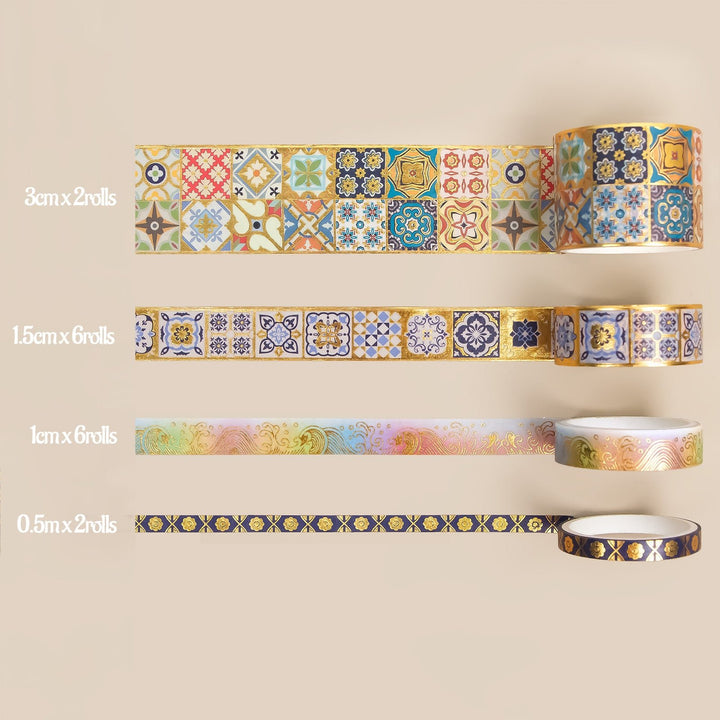 Gold Elegance - 16 Rolls Washi Tape Set - IEEBEE