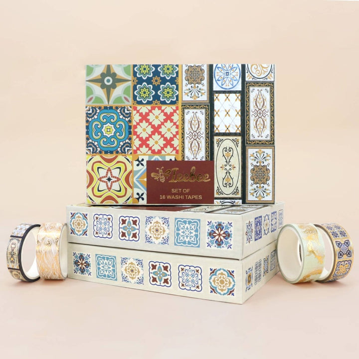 Gold Elegance - 16 Rolls Washi Tape Set - IEEBEE