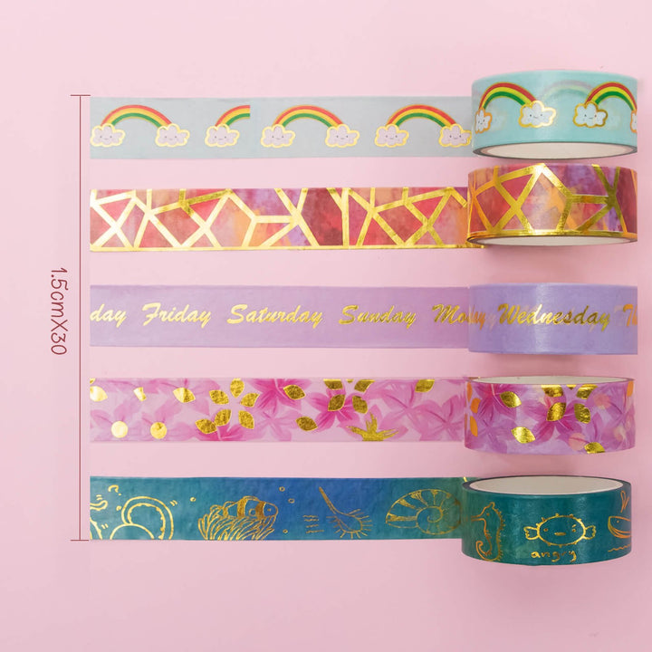 Gold Foil - 30 Rolls Washi Tape Set - IEEBEE