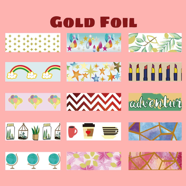 Gold Foil - 30 Rolls Washi Tape Set - IEEBEE