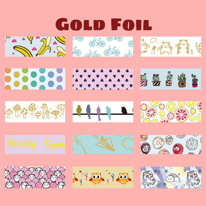 Gold Foil - 30 Rolls Washi Tape Set - IEEBEE