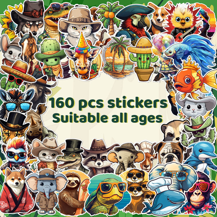 Jungle Adventure - 160Pcs Waterproof Sticker Set - IEEBEE