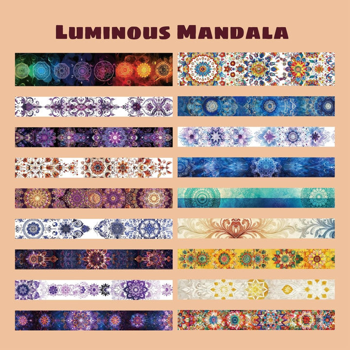 Luminous Mandala - 36 Rolls Washi Tape Set - IEEBEE