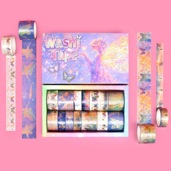 Washi Tape Set Universe – 20 Rolls With Silver And Gold Foil | Galaxy Decoration, Hot Stamping Tape For Journaling, DIY, Scrapbooking, Stars