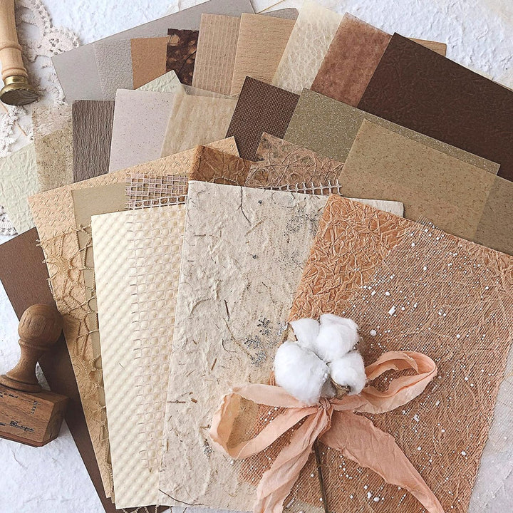 Morandi Series - 30pcs Handmade Scrapbook Paper Set - IEEBEE