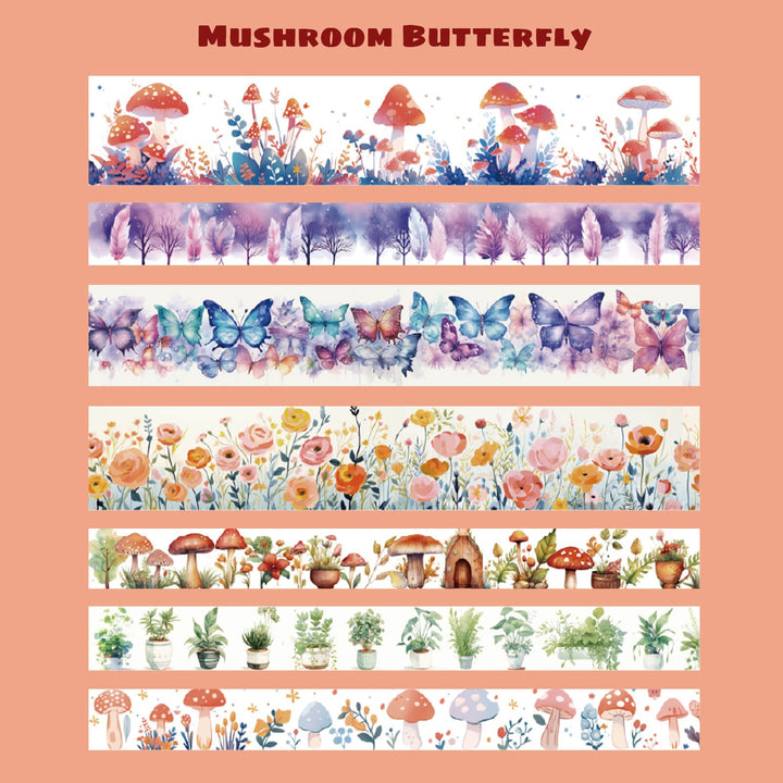 Mushroom Butterfly - 13 Rolls Washi Tape Set - IEEBEE