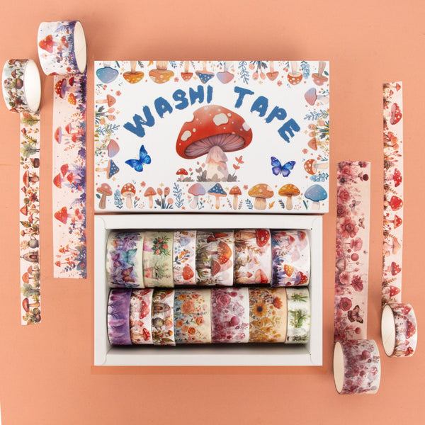 Mushroom Butterfly - 13 Rolls Washi Tape Set - IEEBEE