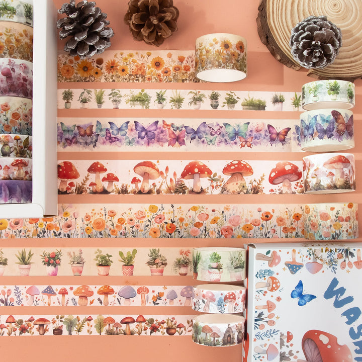 Mushroom Butterfly - 13 Rolls Washi Tape Set - IEEBEE