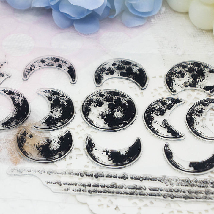 Phases Of The Moon - Clear Silicone Stamp - IEEBEE