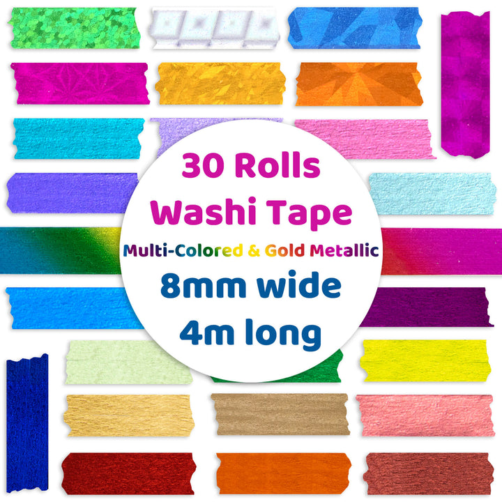 Rainbow Laser - 30 Rolls Washi Tape Set - IEEBEE