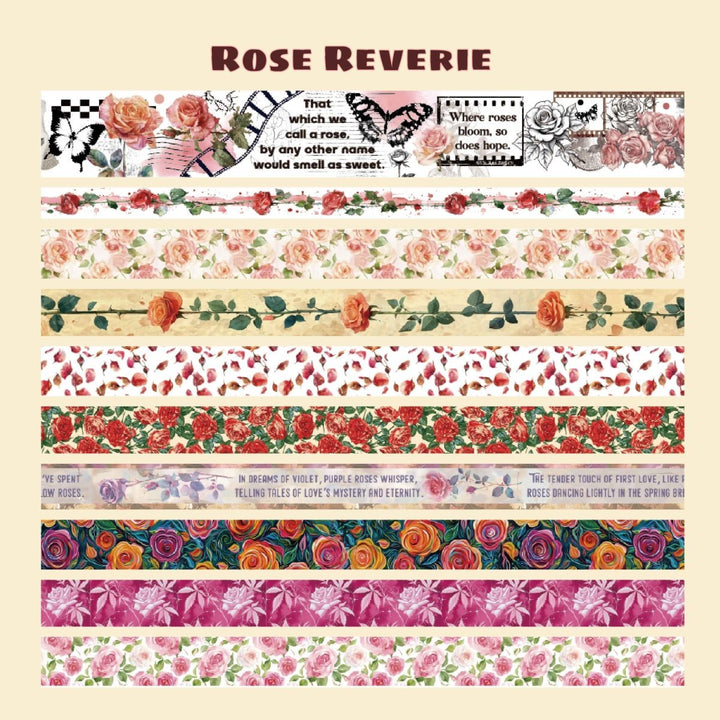 Rose Reverie - 20 Rolls Washi Tape Set (Ordinary packaging) - IEEBEE