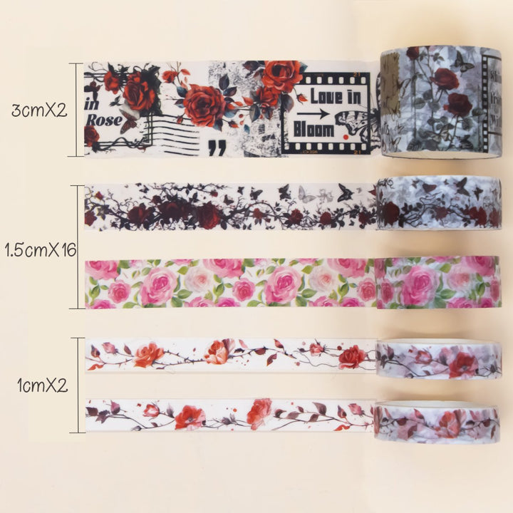 Rose Reverie - 20 Rolls Washi Tape Set (Ordinary packaging) - IEEBEE