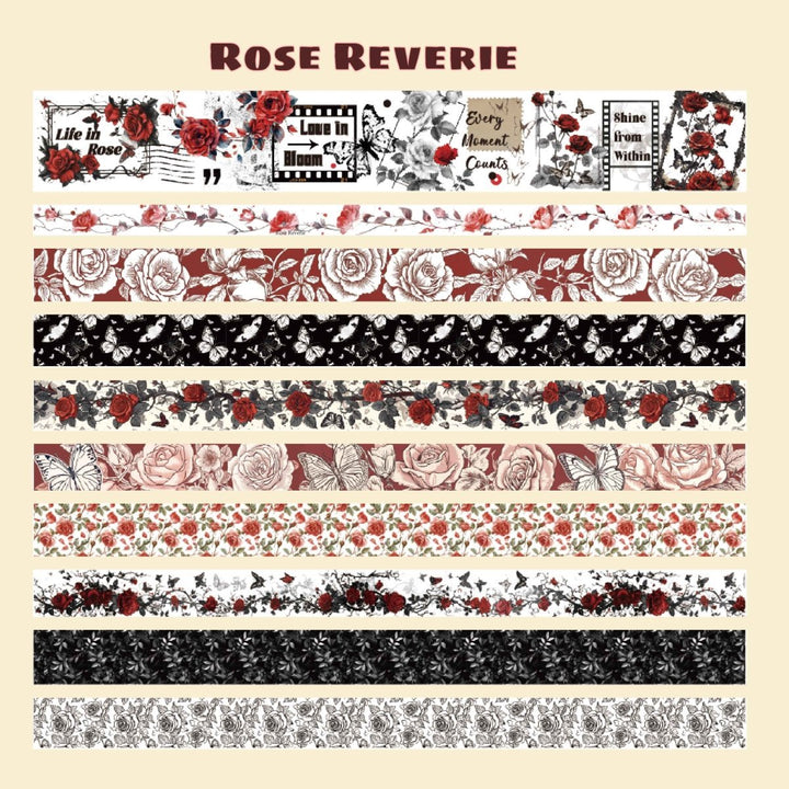 Rose Reverie - 20 Rolls Washi Tape Set (Ordinary packaging) - IEEBEE