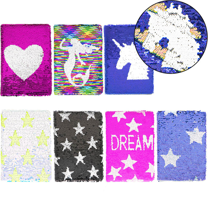 Shining Stars - A5 Reversible Sequin Notebook - IEEBEE