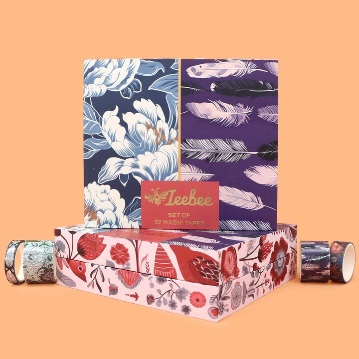 Silver Flower Dream - 32 Rolls Washi Tape Set - IEEBEE