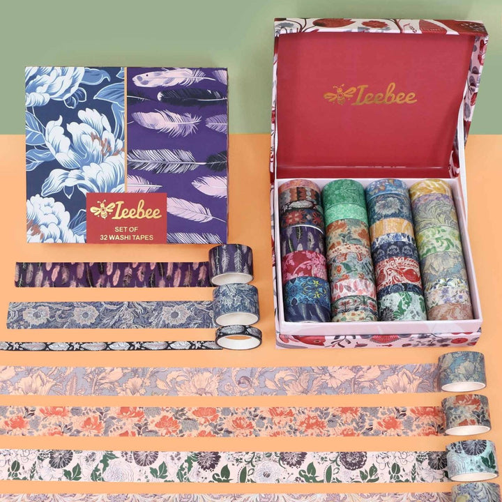 Silver Flower Dream - 32 Rolls Washi Tape Set - IEEBEE