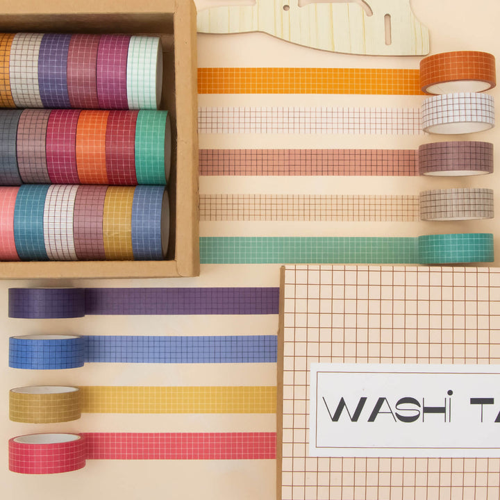 Simple Grid - 27 Rolls Washi Tape Set - IEEBEE