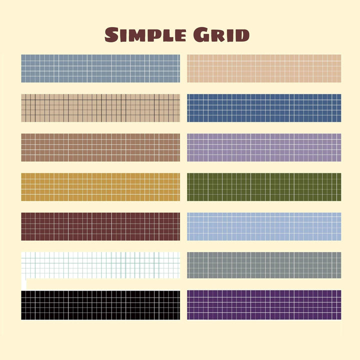 Simple Grid - 27 Rolls Washi Tape Set - IEEBEE