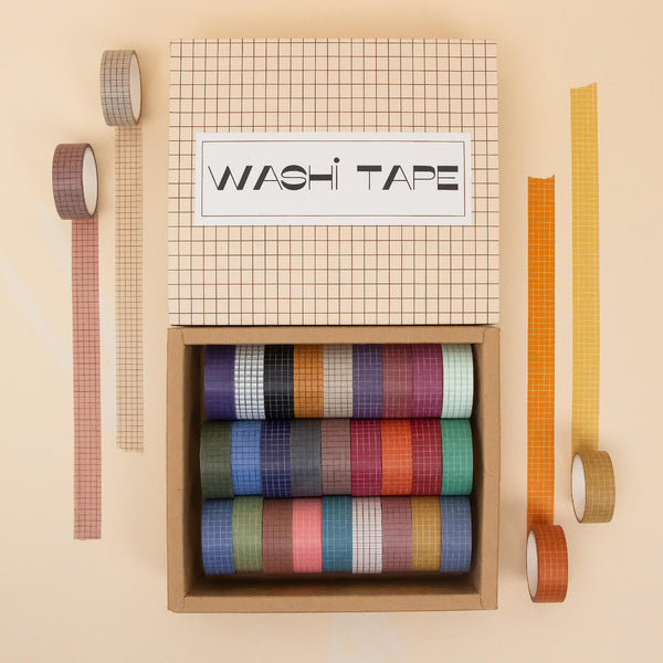 Simple Grid - 27 Rolls Washi Tape Set - IEEBEE