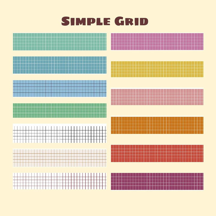 Simple Grid - 27 Rolls Washi Tape Set - IEEBEE