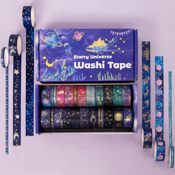 Star Explorer - 24 Rolls Gold Foil Washi Tape Set - IEEBEE