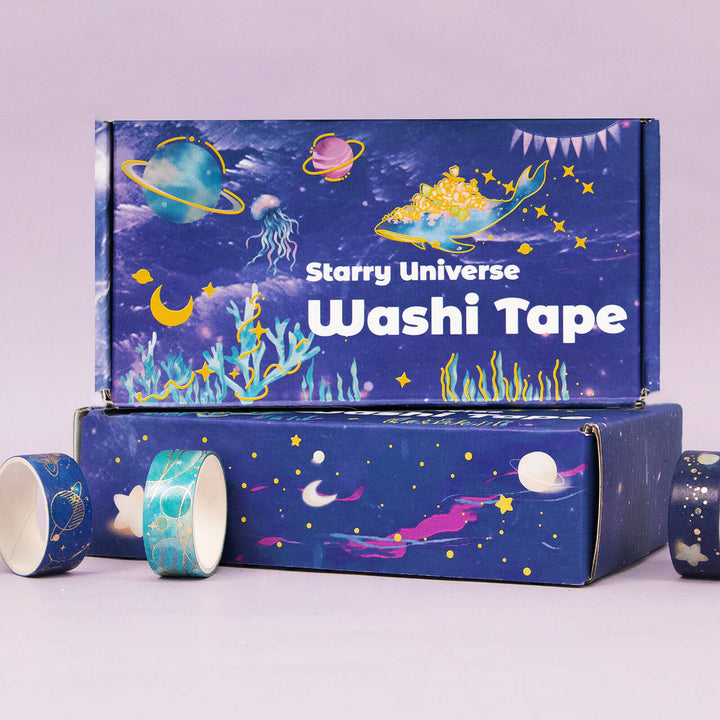 Star Explorer - 24 Rolls Gold Foil Washi Tape Set - IEEBEE