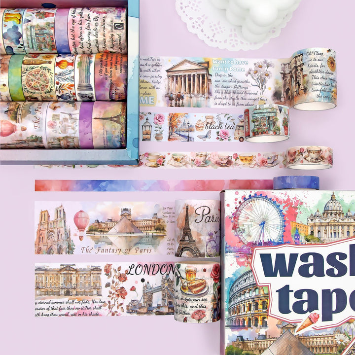 Strolling The World Ⅰ - 18 Rolls Washi Tape Set - IEEBEE