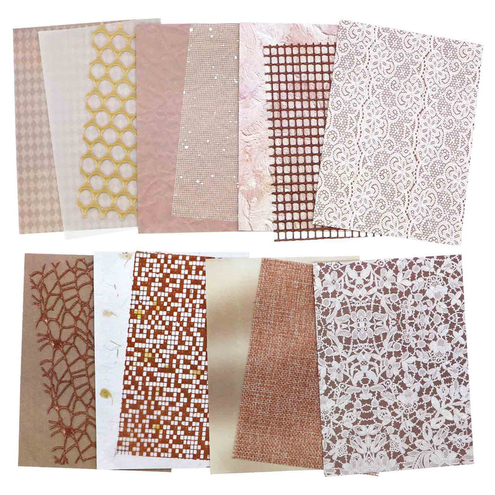 Textured Aesthetic - 15pcs Scrapbook Paper Set - IEEBEE