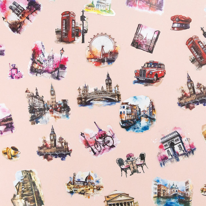 Travel Around The World - 30pcs PET Stickers - IEEBEE