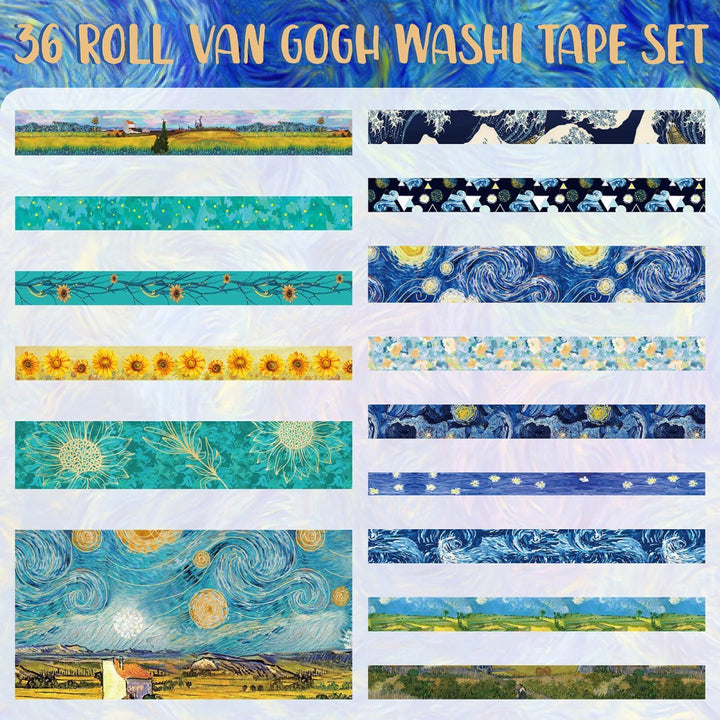 Van Gogh's World - 36 Rolls Washi Tape Set ( Ordinary packaging) - IEEBEE