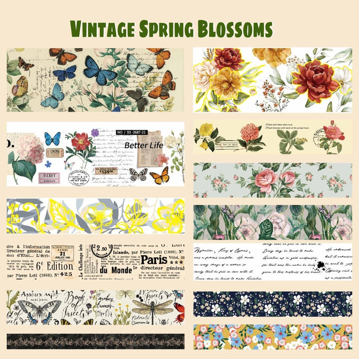 Vintage Spring Blossoms - 37 Rolls Washi Tape Set (Ordinary packaging) - IEEBEE