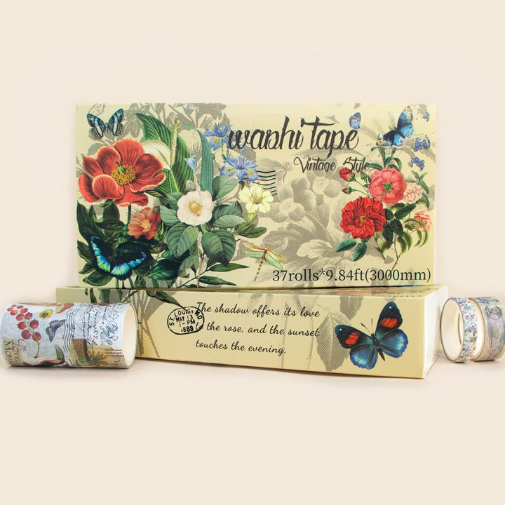 Vintage Spring Blossoms - 37 Rolls Washi Tape Set (Ordinary packaging) - IEEBEE