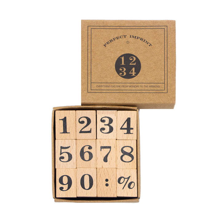 Week And Month - 8pcs Wooden Rubber Stamp - IEEBEE