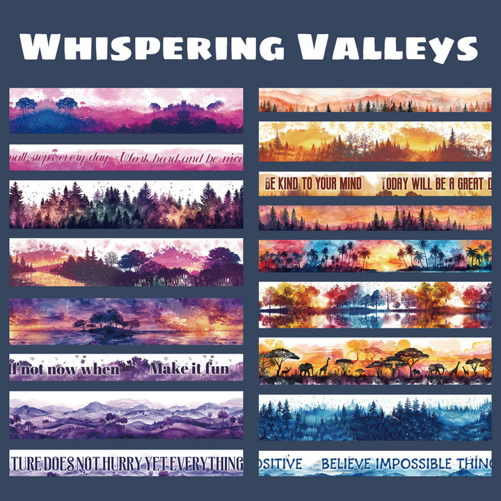 Whispering Valleys - 32 Rolls Washi Tape Set - IEEBEE